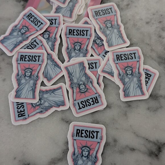 25-Pack RESIST Stickers – 1" Vinyl Waterproof Mini Stickers | Statue of Liberty - Picture 3 of 3